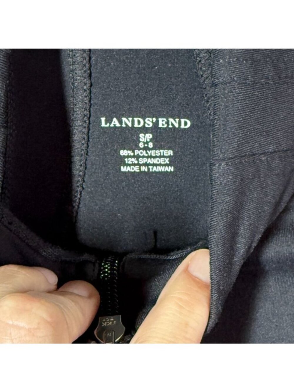 Lands' End Womens Small Black Full Zip Athletic Jacket Lightweight Soft Shell - Picture 13 of 14